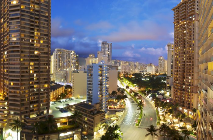 Long exposure of  Ala Moana Blvd, Honolulu