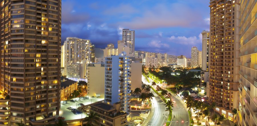 Long exposure of  Ala Moana Blvd, Honolulu